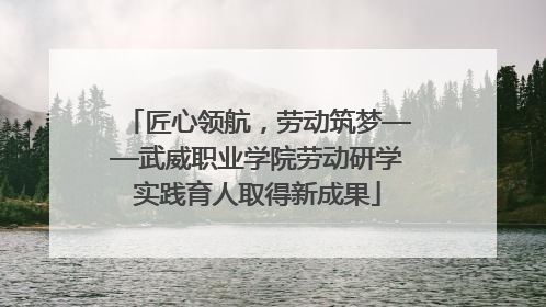 匠心领航，劳动筑梦——武威职业学院劳动研学实践育人取得新成果